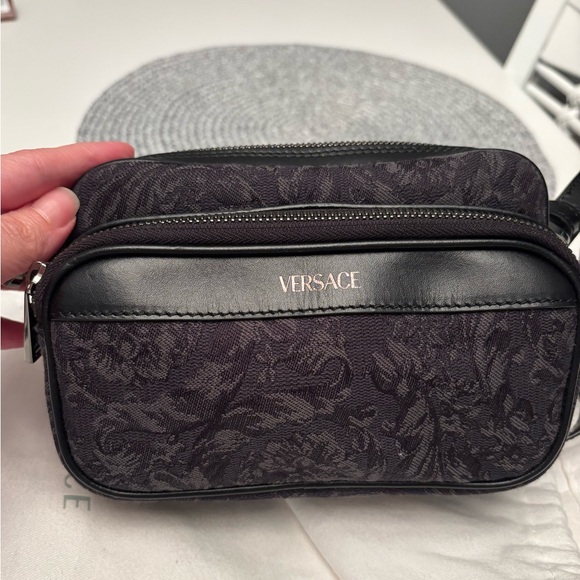 Versace Handbags - Versace Floral Denim Crossbody Camera Bag